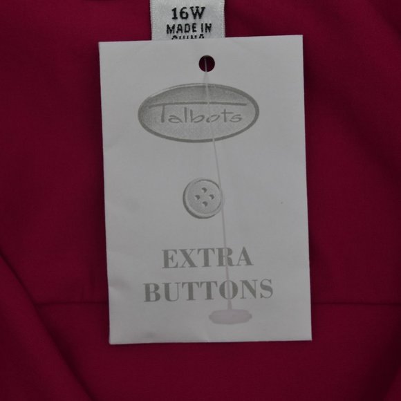 Talbots Woman Blouse Size 16W Cotton Stretch Long Sleeve Berry - Picture 6 of 7